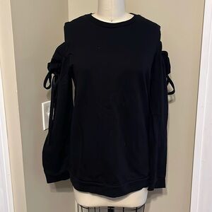Black Zara cold shoulder sweatshirt